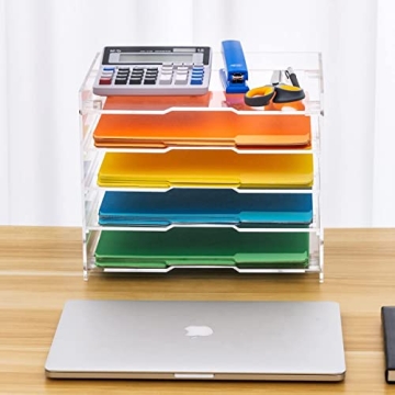 Stylish Clear Acrylic File Paper Organizer for Desk