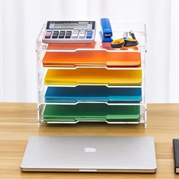 Stylish Clear Acrylic File Paper Organizer for Desk