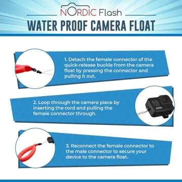 Nordic Flash Waterproof Camera Float (2-pack) Floating Strap for GoPro Hero12, DJI Action 4, Insta360 Ace Pro, Olympus Tough TG-6, & Many More Action Cameras and Phones