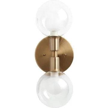 Elegant Rivet Mid-Century Double Glass Globe Wall Sconce
