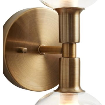 Elegant Rivet Mid-Century Double Glass Globe Wall Sconce