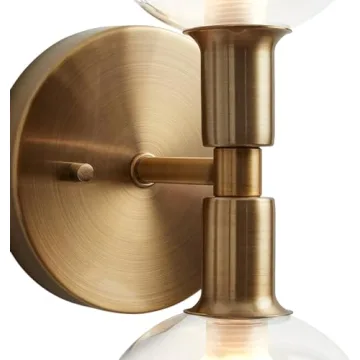 Elegant Rivet Mid-Century Double Glass Globe Wall Sconce