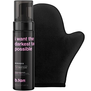 b.tan Dark Self Tanner Kit | Get The Darkest Tan Possible Bundle - Best Dark Self Tanning Mousse w M...