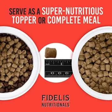 FIDELIS Freeze Dried Raw Dry Dog Food for Small, Medium, Large Dogs, High Protein, Chicken, Blueberries, Superfoods, Omega 3, Grain Free, Kibble-Alternative, Adult & Puppy, Made in USA, Beef, 8 oz
