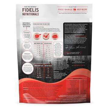 FIDELIS Freeze Dried Raw Dry Dog Food for Small, Medium, Large Dogs, High Protein, Chicken, Blueberries, Superfoods, Omega 3, Grain Free, Kibble-Alternative, Adult & Puppy, Made in USA, Beef, 8 oz