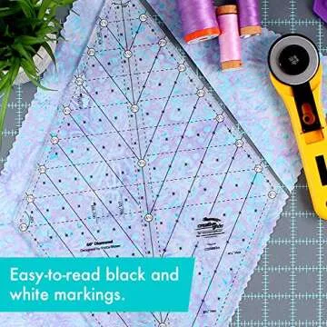 Creative Grids Diamond Ruler for Perfect Quilting Cuts