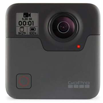 GoPro Fusion - 360 Waterproof Digital VR Camera with Spherical 5.2K HD Video 18MP Photos, Bundle Kit with Extra GoPro Rechargeable Battery + 2 Pack SanDisk 32GB Extreme MicroSD Memory Card