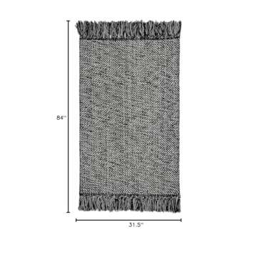 Collive Long Hallway Runner Rug 2.6' x 7', Washable Runner Indoor Entryway Rug, Black/Cream Braided ...