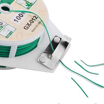 JDYYICZ 328 Feet (100m) Green Multi-Function Sturdy Garden Plant Twist Tie with Cutter/ Cable Tie/Zip Tie/ Coated Wire (1) (1 roll green)