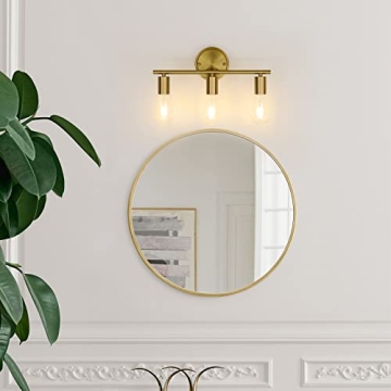 PINDODO Gold Bathroom Light Fixture for Modern Homes