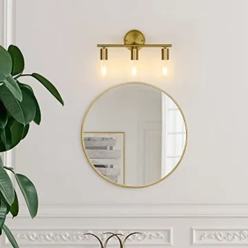 PINDODO Gold Bathroom Light Fixture for Modern Homes