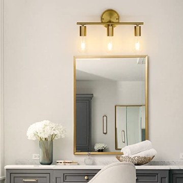 PINDODO Gold Bathroom Light Fixture for Modern Homes