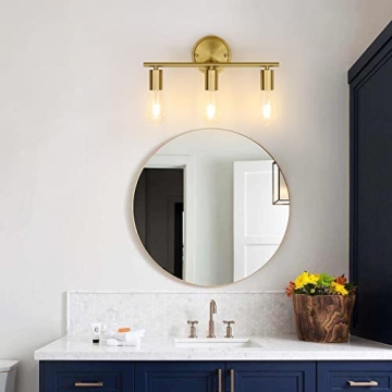 PINDODO Gold Bathroom Light Fixture for Modern Homes