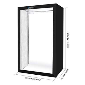 PULUZ Photo Studio Light Box Portable 200 X 120 X 80cm Light Tent LED 5500K Mini 240W Photography Studio Tent Kit with 1 Removable White Backdrop