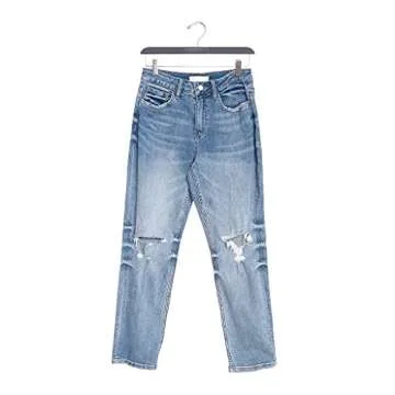 Flying Monkey Distressed High-Rise Boyfriend Jeans (Blue)