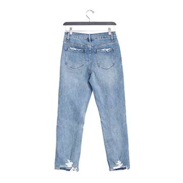 Flying Monkey Distressed High-Rise Boyfriend Jeans (Blue)