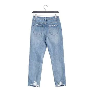 Flying Monkey Distressed High-Rise Boyfriend Jeans (Blue)