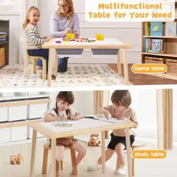 Frogprin Upgrade Sensory Table for Toddlers, Kids Table with 2 Large Storage Bins 7 Sand Toys Play S...