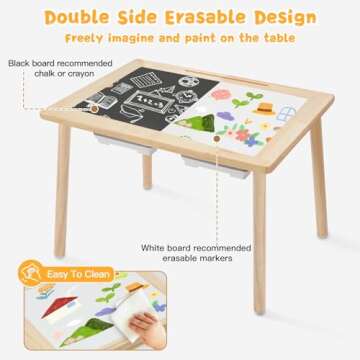 Frogprin Upgrade Sensory Table for Toddlers, Kids Table with 2 Large Storage Bins 7 Sand Toys Play Sand Table Activity Table Indoor/Outdoor for Boys Girls Gift (Oak)