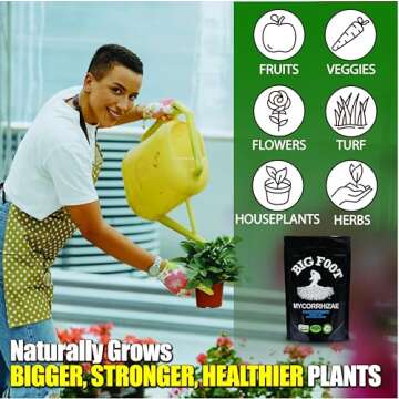 Big Foot Mycorrhizae Water Soluble Concentrate for New and EXISTING Plants - Includes Worm Castings, Kelp, Azomite, Biochar, Humic Acid - 4 Ounces