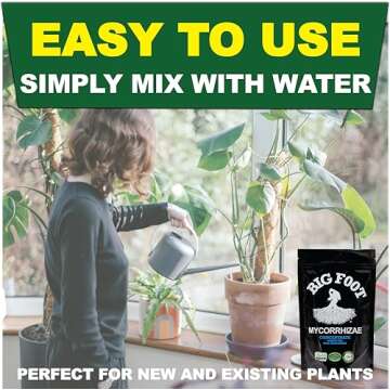Big Foot Mycorrhizae Water Soluble Concentrate for New and EXISTING Plants - Includes Worm Castings, Kelp, Azomite, Biochar, Humic Acid - 4 Ounces