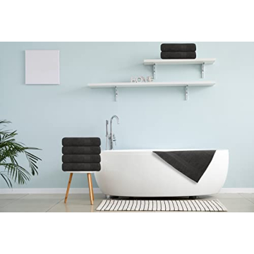 TEXCRAFT Premium Bath Towel Set - 100% Cotton, 6 Pack