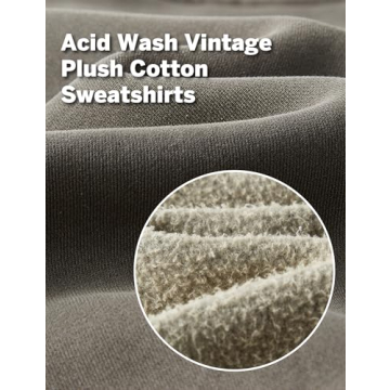 Hatant Vintage Style Acid Wash Hoodie for Women