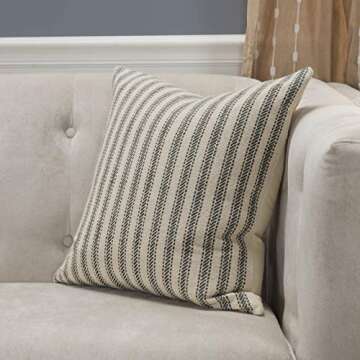 Rizzy Home | T11038 | Down Fill Decorative Pillow | 20"x20" Gray