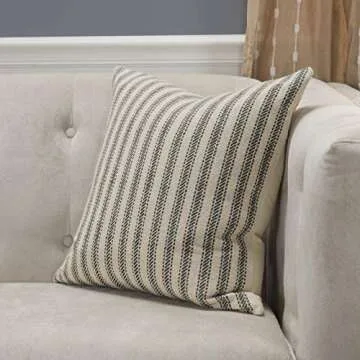 Rizzy Home | T11038 | Down Fill Decorative Pillow | 20"x20" Gray