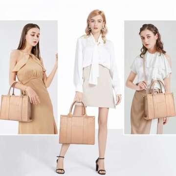 COCIFER The Tote Bag Crossbody Purses for Women Shoulder Bag Handbags PU Leather Top Handle Bags with zipper (ST Khaki)