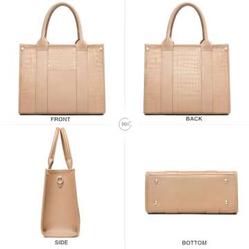 COCIFER The Tote Bag Crossbody Purses for Women Shoulder Bag Handbags PU Leather Top Handle Bags with zipper (ST Khaki)