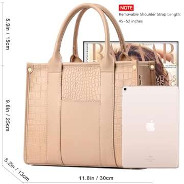 COCIFER The Tote Bag Crossbody Purses for Women Shoulder Bag Handbags PU Leather Top Handle Bags with zipper (ST Khaki)