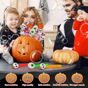 24 Pcs Halloween Mini Bubble Wands, Halloween Party Favors for Kids, Mini Bubble Wand for Halloween Party Supplies,Trick or Treat Goodie Bag Stuffer Fillers Halloween Treats Prizes