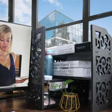 YGYQZ Mini Bookshelf - White Cute Desk Organizer