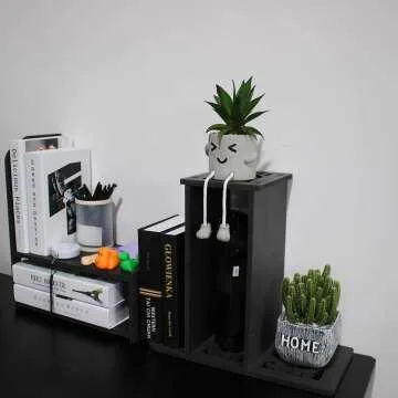 YGYQZ Mini Bookshelf - White Cute Desk Organizer
