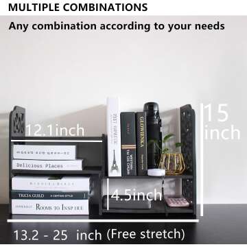 YGYQZ Mini Bookshelf - White Cute Desk Organizer