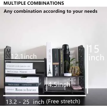 YGYQZ Mini Bookshelf - White Cute Desk Organizer