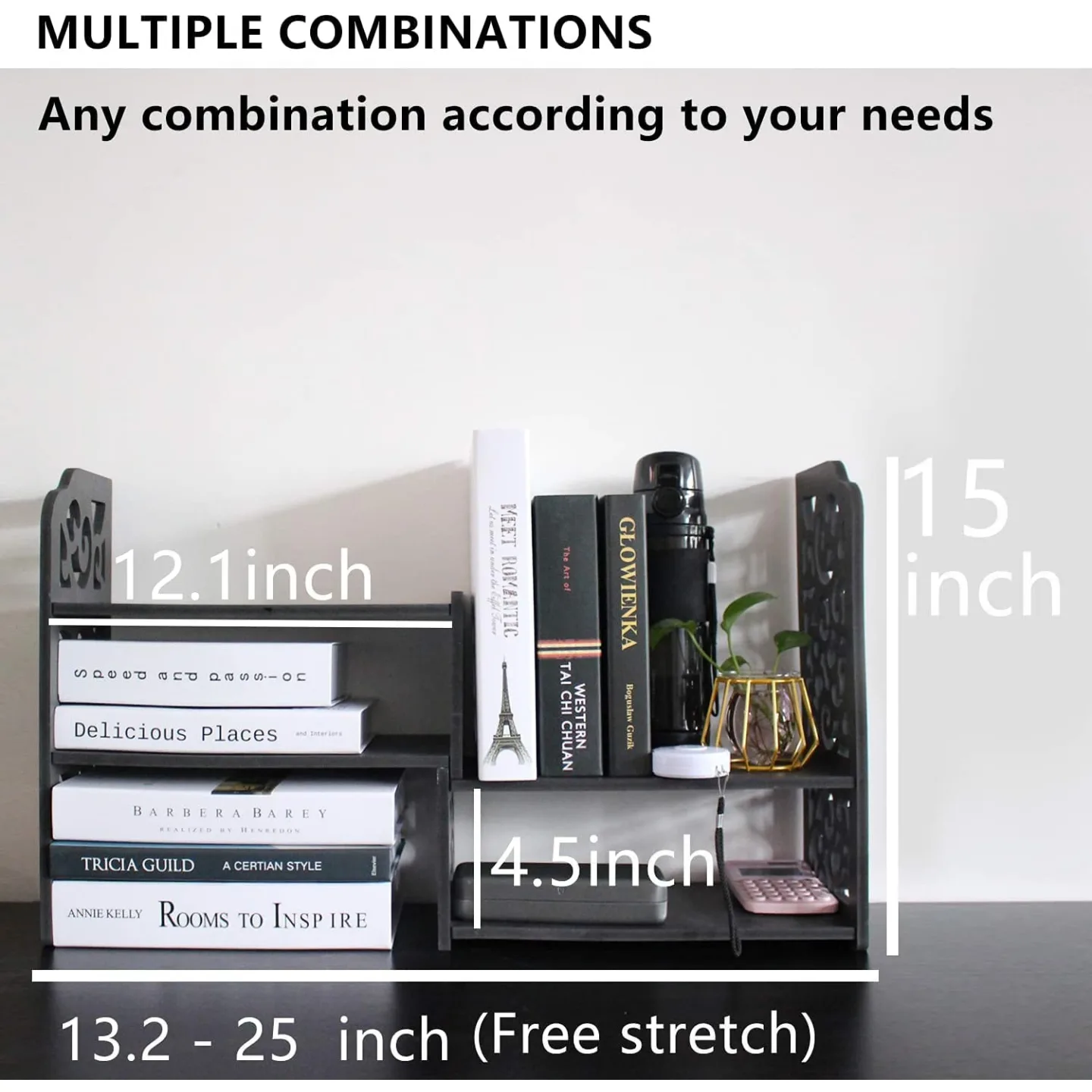 YGYQZ Mini Bookshelf - White Cute Desk Organizer