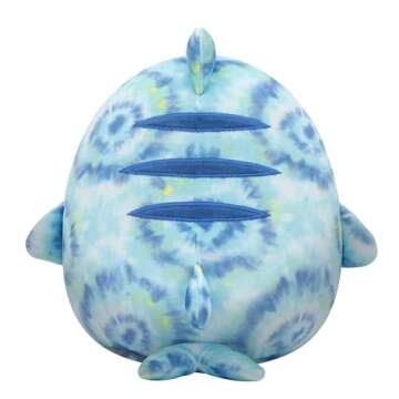 Squishmallows Original 8-Inch Luther Blue Tie-Dye Tiger Shark - Official Jazwares Plush