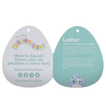 Squishmallows Original 8-Inch Luther Blue Tie-Dye Tiger Shark - Official Jazwares Plush