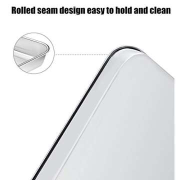 WEZVIX Baking Sheet Set of 2 Stainless Steel Cookie Trays