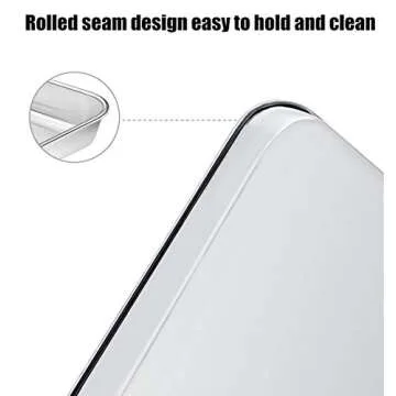 WEZVIX Baking Sheet Set of 2 Stainless Steel Cookie Trays