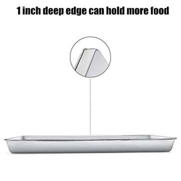 WEZVIX Baking Sheet Set of 2 Stainless Steel Cookie Trays