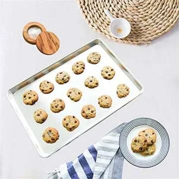 WEZVIX Baking Sheet Set of 2 Stainless Steel Cookie Trays