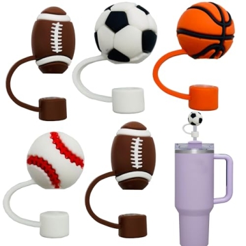 5pcs Colorful Sports Straw Covers for Stanley Tumblers - Reusable & Fun