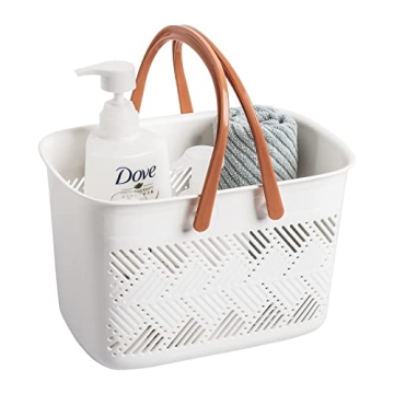Andmey Portable Shower Caddy - Stylish Plastic Storage Basket with Handle for Versatile Use