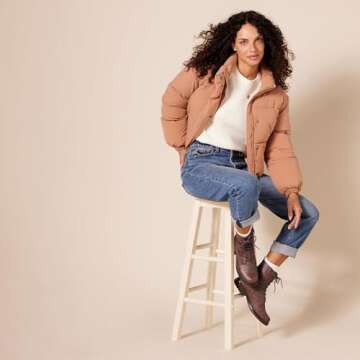 Amazon Essentials Women's Lace-Up Combat Boot, Cognac, 9.5