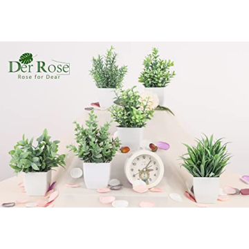 Der Rose 6 Pack Fake Plants for Home Decor