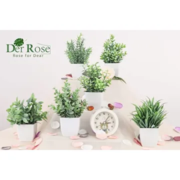 Der Rose 6 Pack Fake Plants for Home Decor