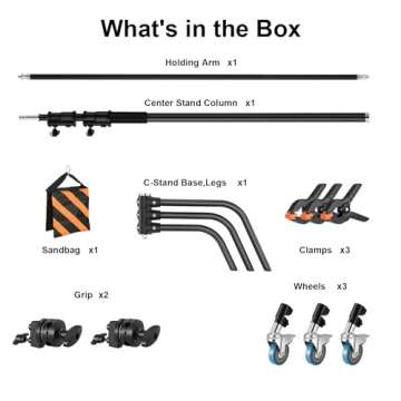 Heavy Duty C Stand 11.3ft Adjustable Stand for Photography